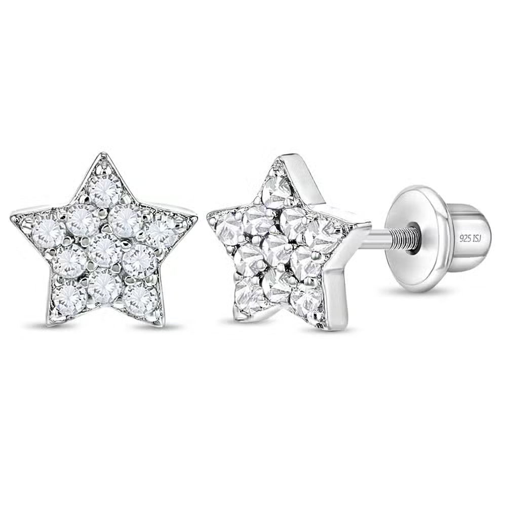 Sparkling Stars Baby/Toddler/Kids Earrings Sterling Silver Sparkling Stars Baby/Toddler/Kids Earrings Sterling Silver